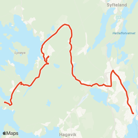 Skyss Osøyro - Ulven - Lysekloster - Helleskaret - Drange map