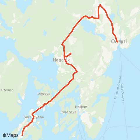 Skyss Lepsøy - Ulven - Tøsdalskiftet - Osøyro map