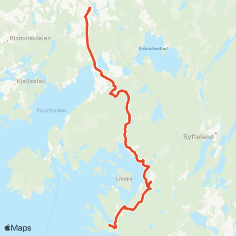 Skyss Helleskaret - Fanafjellet - Fana map