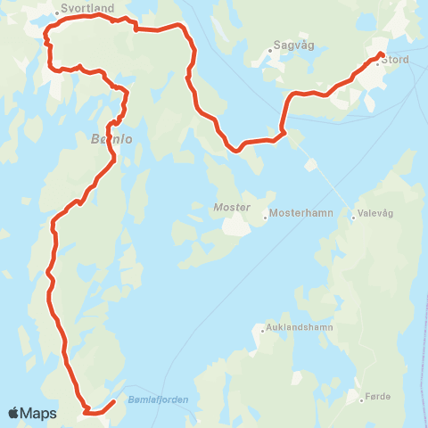 Skyss Svortland - Føyno-Leirvik map