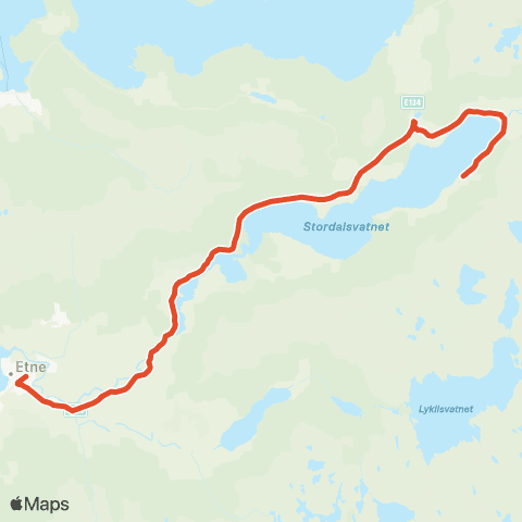 Skyss Etne - Kyrping - Frette map