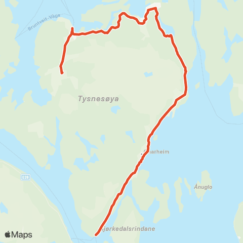 Skyss Våge-Lunde-Onarheim-Hodnanes map