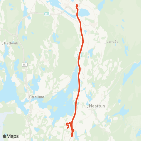 Skyss Søråshøgda - Nordås - sentrum map