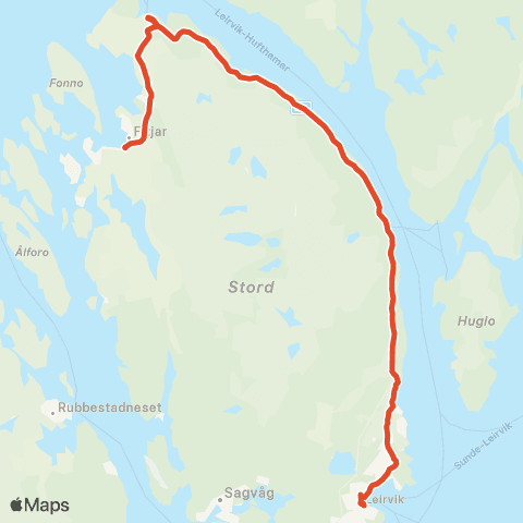 Skyss Leirvik-Litlabø-Fitjar map