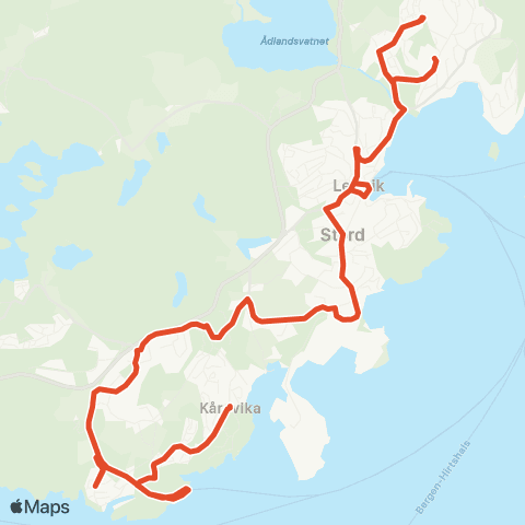 Skyss Ådland - Kårevik / Hornelandsvågen map