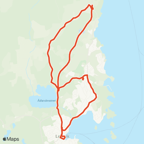 Skyss Leirvik-Romm-Fjellgard-Leirvik map