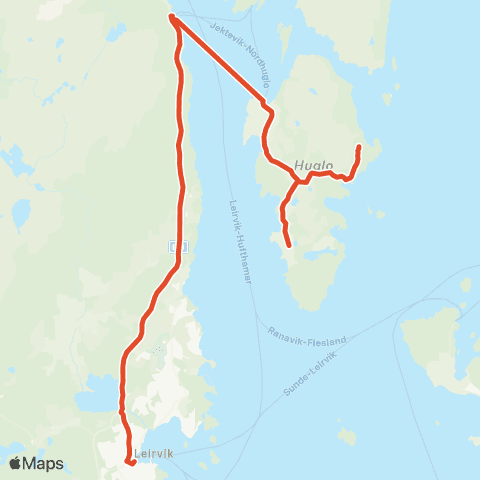 Skyss Nordhuglo-Tveit-Haukanes map