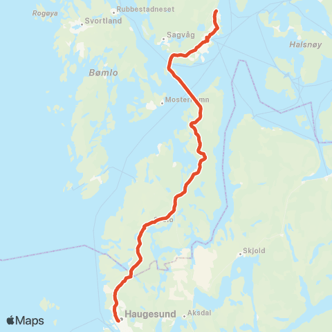 Skyss Rute 700 Stord-Haugesund map