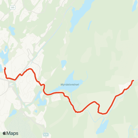 Skyss Totland - Dyngeland - Nesttun map
