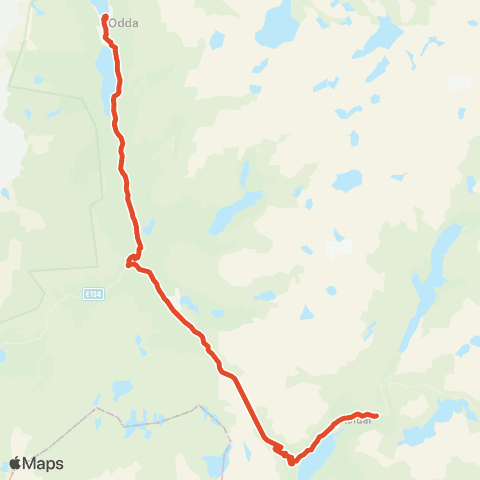 Skyss Odda - Skare - Tveit - Røldal map