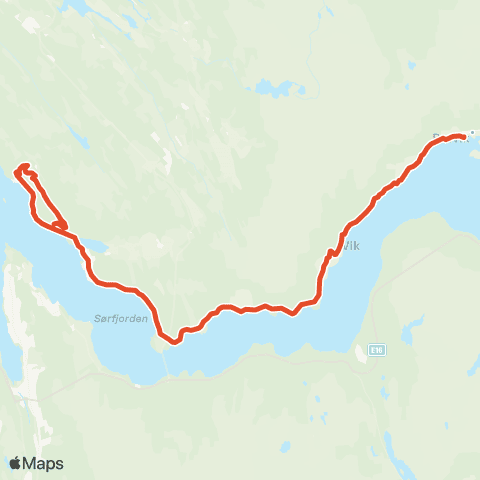Skyss Bruvik - Kvisti - Haus - Øvre Rivenes map