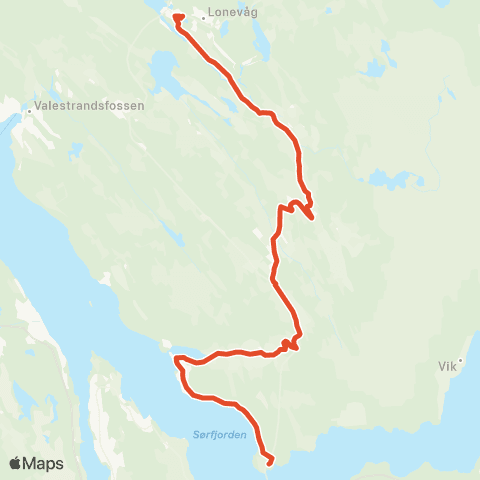 Skyss Lonevåg - Gjerstad - Haus - Kvisti map
