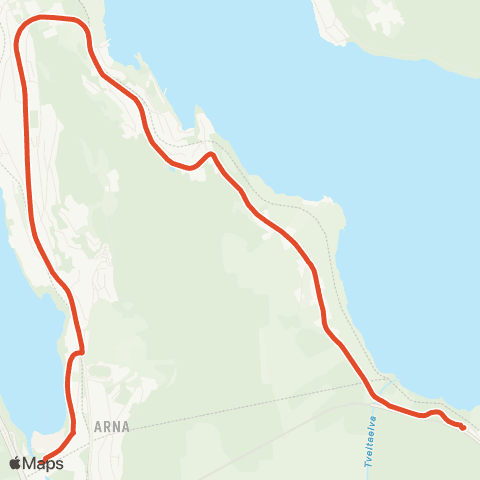 Skyss Takvam-Garnes - Arna stasjon map