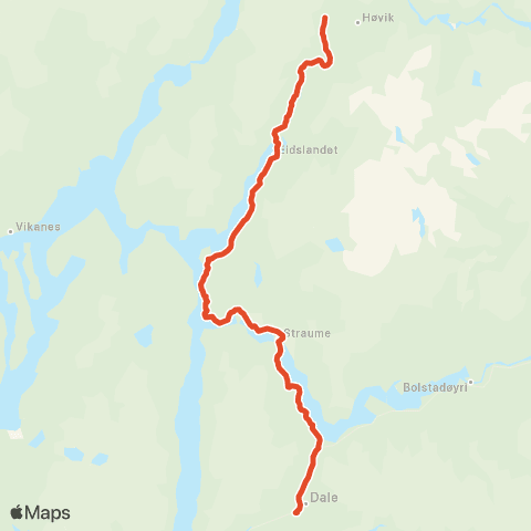 Skyss Eksingedalen - Dale map