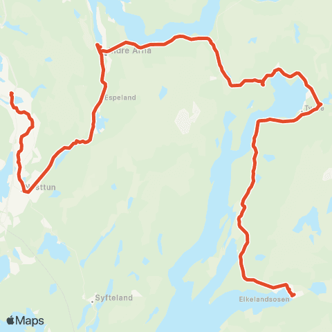 Skyss Eikelandsosen-Tysse map