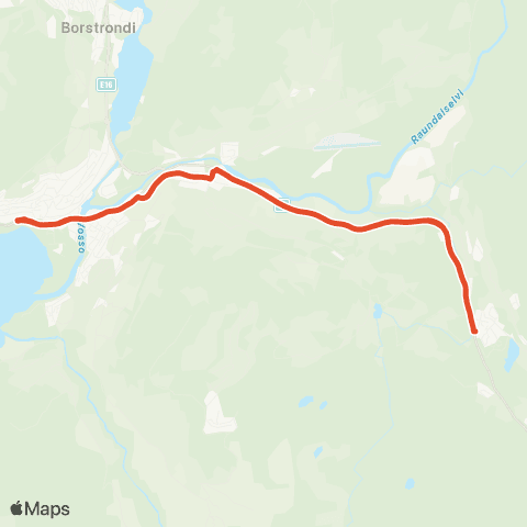 Skyss Voss - Dalsleitet - Bjørgemarki - Voss map