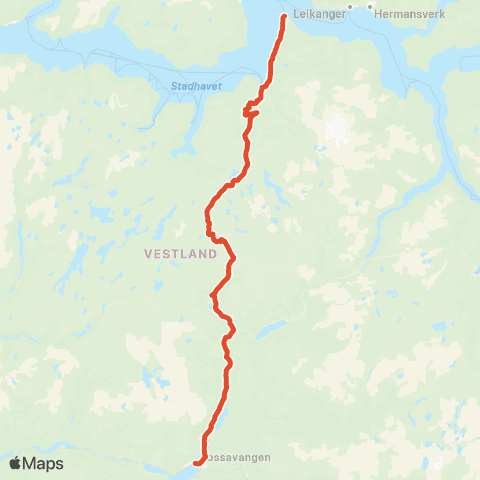 Skyss Voss-Myrkdalen-Vik-Vangsnes map