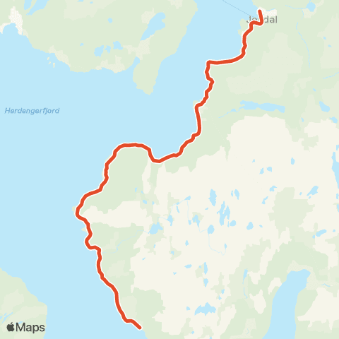 Skyss Jondal-Årvikstrand map