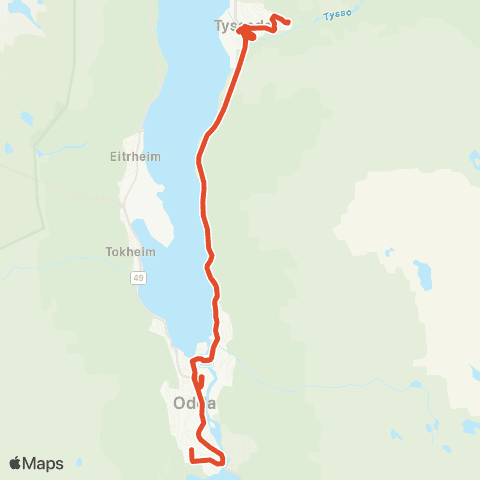 Skyss Skogly - Tyssedal - Odda map