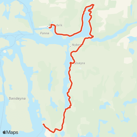 Skyss Dingja-Eivindvik-Dalsøyra-Sløvåg map