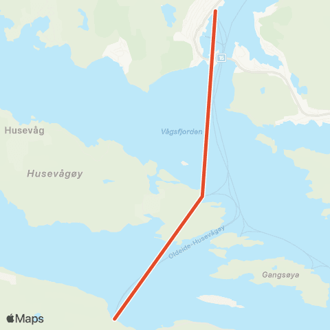 Skyss Måløy-Husevågøy-Oldeide map