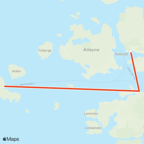 Skyss Askvoll-Fure-Værlandet map