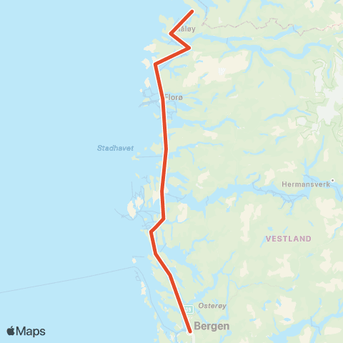 Skyss Bergen - Nordfjord map