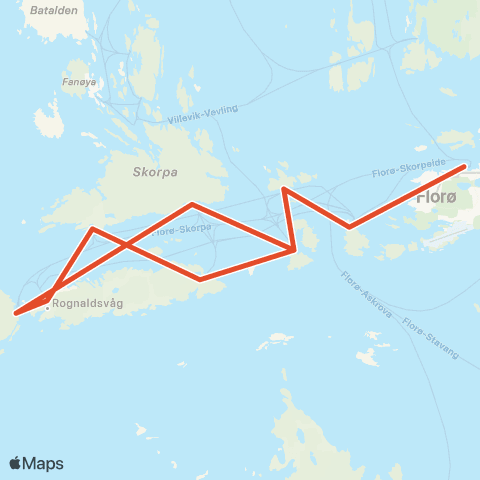 Skyss Florø-Rognaldsvåg-Kinn map