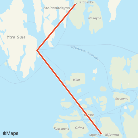 Skyss Hardbakke-Nåra-Mjømna map