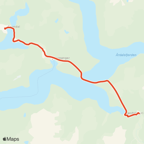 Skyss Sogndal-Lærdal-Flåm map