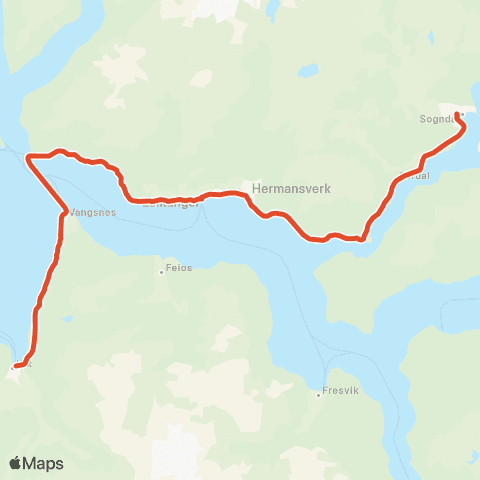 Skyss Sogndal-Leikanger-Vik-Voss map