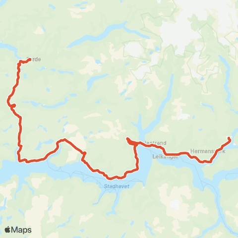Skyss Sogndal-Vadheim-Førde map