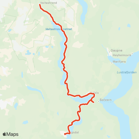 Skyss Hafslo-Veitastrond map