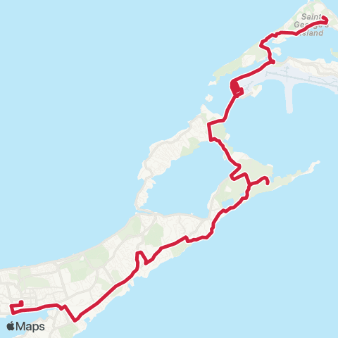ShoreLink St. George's / Grotto Bay <-> Hamilton map