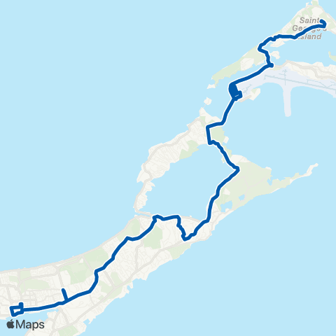 ShoreLink Grotto Bay / St. George's <-> Hamilton map