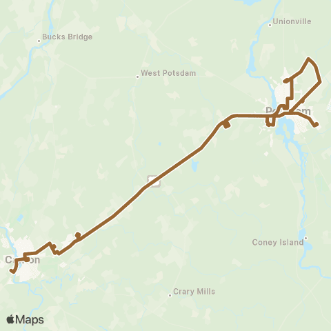 St. Lawrence County Public Transit Route 31 map