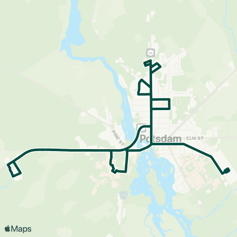 St. Lawrence County Public Transit Route 68 (Clarkson Shuttle) map