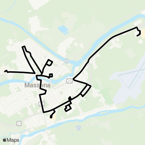 St. Lawrence County Public Transit Route 70a (Massena Shuttle) map