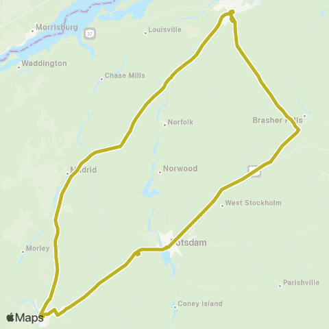 St. Lawrence County Public Transit Route 71 map