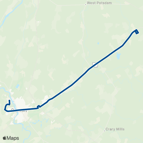 St. Lawrence County Public Transit Route 69 (Roo Shuttle) map