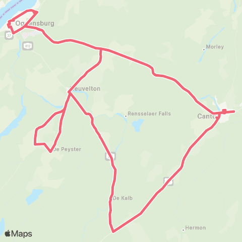 St. Lawrence County Public Transit Route 61 map