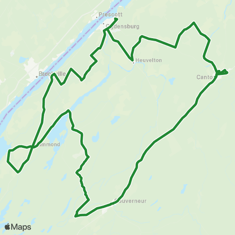 St. Lawrence County Public Transit Route 66 map