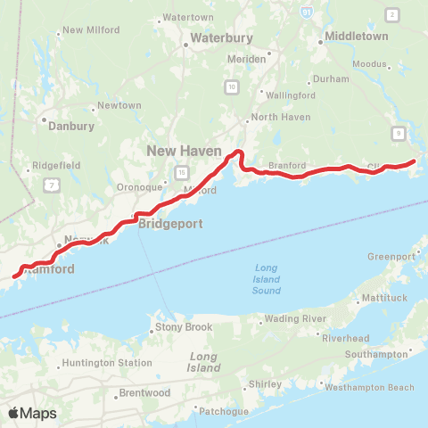 Shore Line East Commuter Rail map