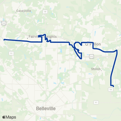 MetroBus Illinois Ofallon-Fairview Heights map