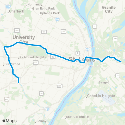 MetroLink MetroLink Blue Line map