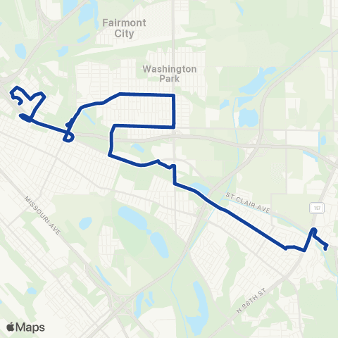MetroBus Illinois Rosemont map