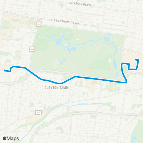 MetroBus Missouri Oakland map