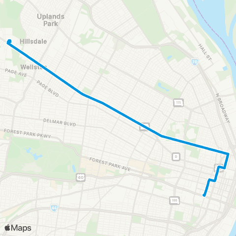 MetroBus Missouri Dr Ml King map