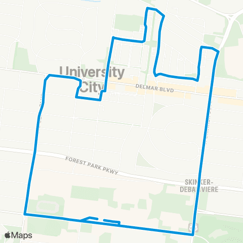 MetroBus Missouri Green map