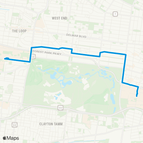 MetroBus Missouri Gold map